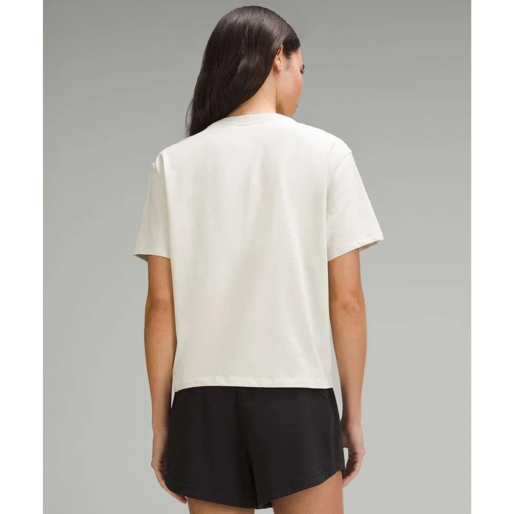 Lululemon Relaxed-Fit Cotton Jersey T-Shirt Bone (First Release) Women's XL READ - Picture 2 of 9